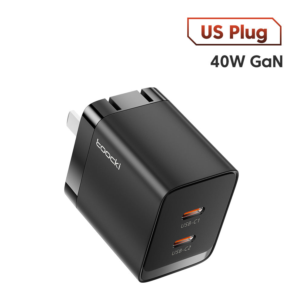 TOOCKI P040AE10A2C0 PD 40W GaN Wall Charger Dual Type-C Phone Fast Charging Adapter TOOCKI P040AE10A2C0 PD 40W GaN Wall Charger Dual Type-C Phone Fast Charging Adapter